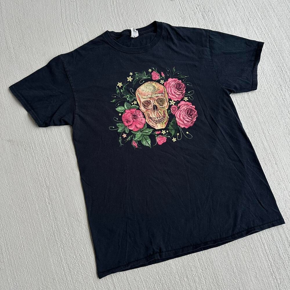 Y2k Affliction Alternative Skull & Rose Shirt